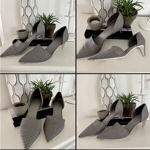 Vince Aurelian Gray Leather D'orsay Elegant Gray Women's HeelsSize 10